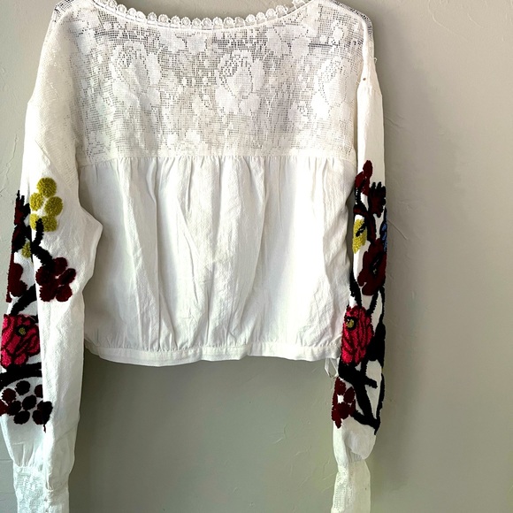 NWT FREE PEOPLE MEADOWS EMBROIDERED TOP S - Picture 6 of 7